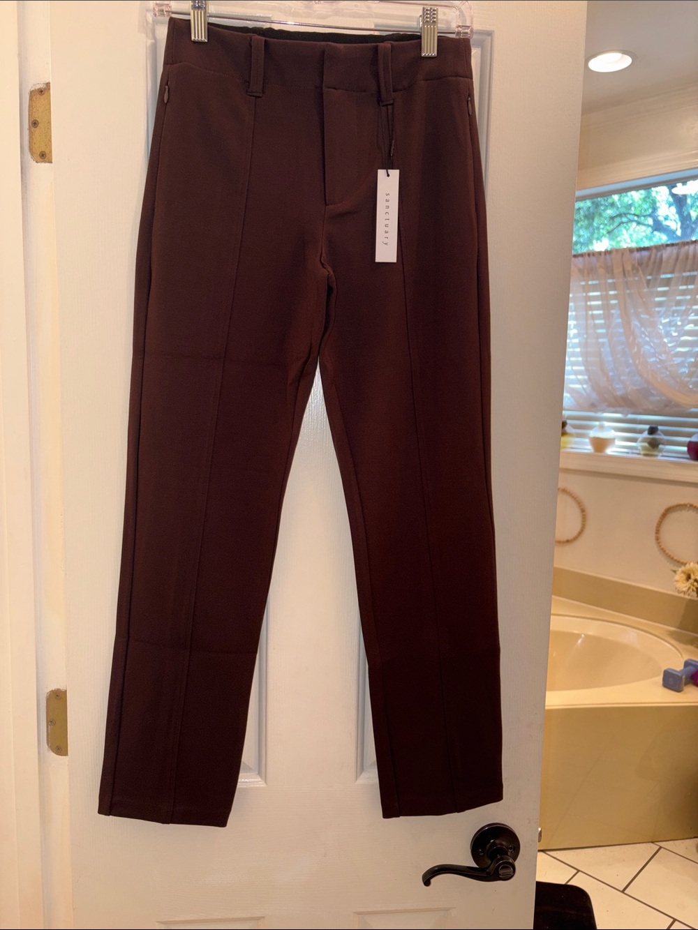 Sanctuary Straight-Leg Pants in Dark Brown